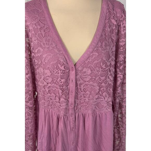 Super Soft Knit by Torrid Womens Size 3 Pink V Neck Peplum - Picture 2 of 9